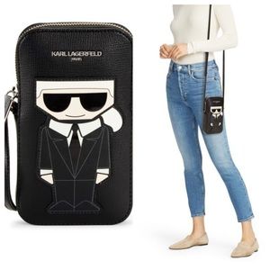 KARL LAGERFELD PARIS NWT MAYBELLE LOGO PHONE CASE CROSSBODY